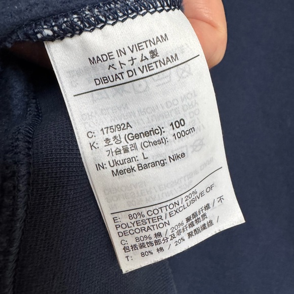 Nike Blue Club Fleece Crewneck Sweatshirt. Size L - Picture 5 of 5